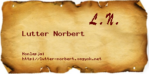 Lutter Norbert névjegykártya